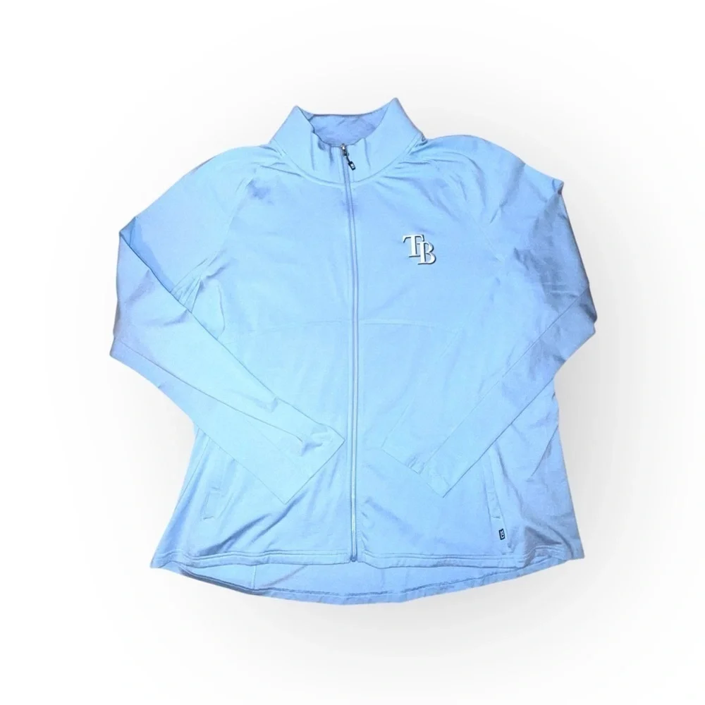 CUTTER & BUCK Tampa Bay Rays Women's Raglan Full-Zip Jacket - Light Blue XXXL